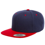 ( More Color ) Yupoong Classic 6089M 2Tone Wool Flat Bill Blank Baseball Hat Plain Snapback Cap