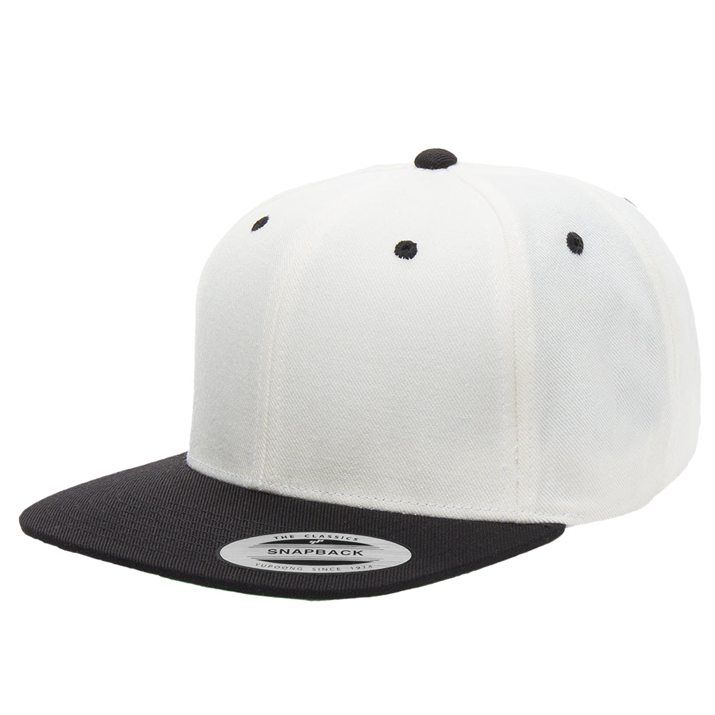 MONOFARBE Classic Flat Bill Snapback Hat - 6 Panel Blank Cap For Custom Embroidery