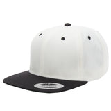 ( More Color ) Yupoong Classic 6089M 2Tone Wool Flat Bill Blank Baseball Hat Plain Snapback Cap