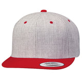 ( More Color ) Yupoong Classic 6089M Wool Flat Bill Blank Baseball Hat Plain Heather Snapback Cap