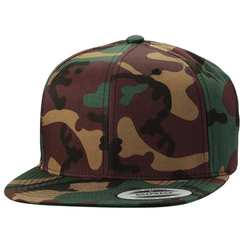 ( More Color ) Yupoong Classic 6089M Camo Flat Bill Blank Baseball Hat Plain Snapback Cap
