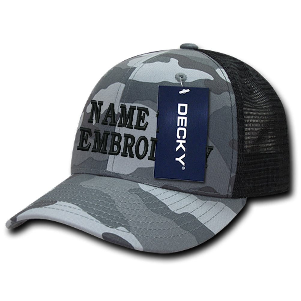 Custom Embroidered Camo Trucker Hat Personalized Embroidery Mesh