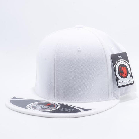 White Premium Wool Blend Roud Visor Men Women Size Baseball Cap Fitted Hat