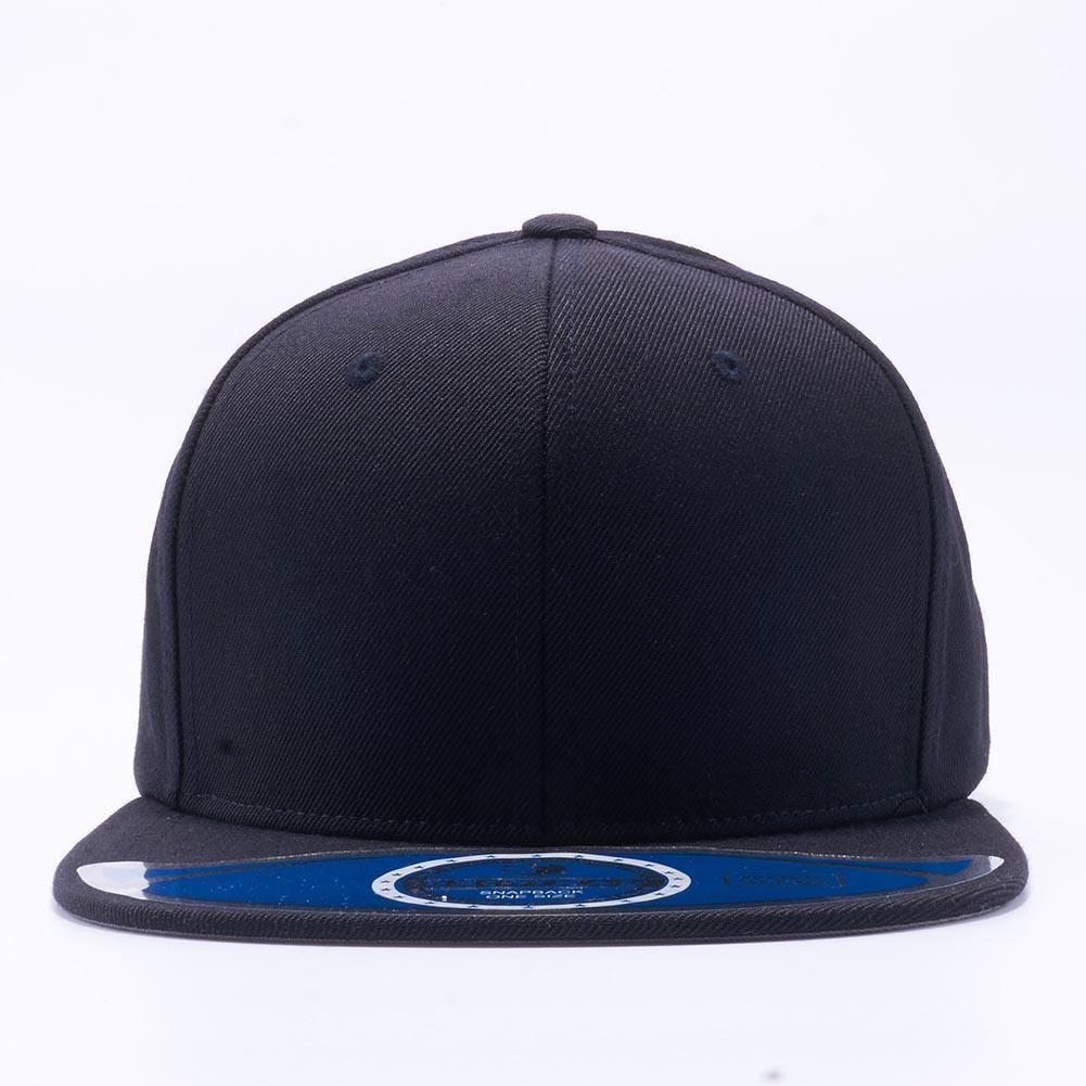 New Plain Snapback Baseball Caps Flatbill Two Tone Black/R. Blue Bill
