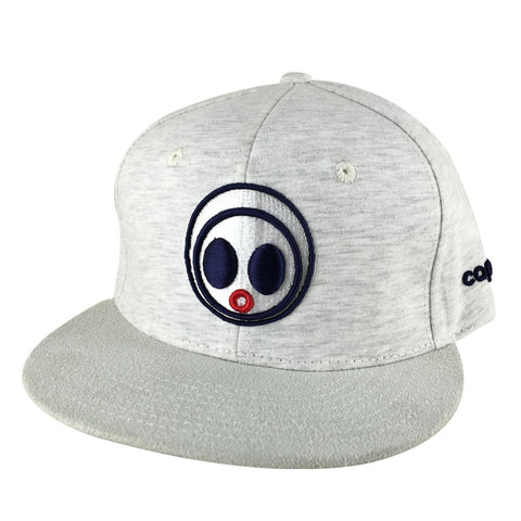 Classic Caprobot Face Logo Jersey Knit Baseball Hat Snapback Cap - Heather Grey Creamy Sudue Visor