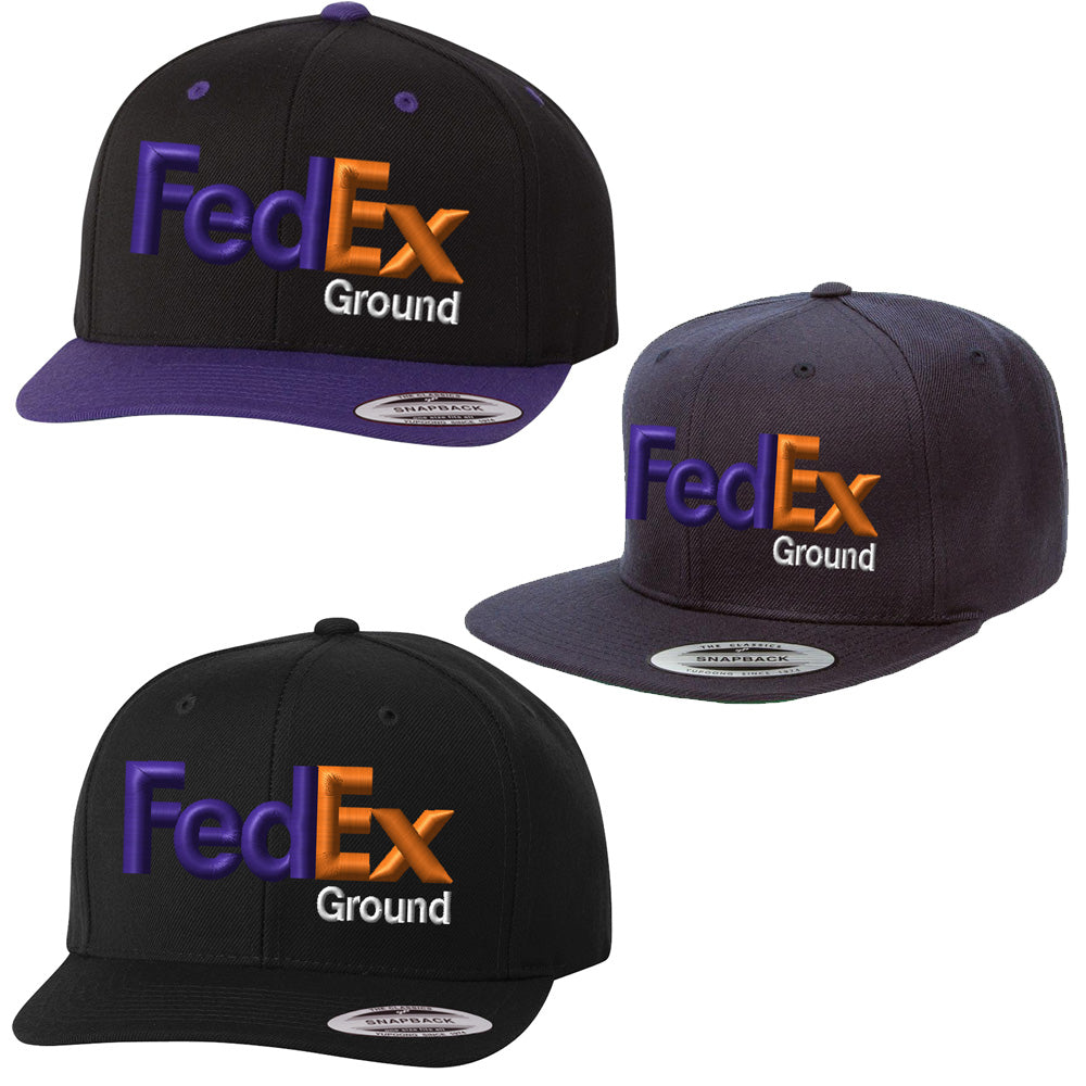 Fedex Ground Flat Bill Snapback Hats Uniform