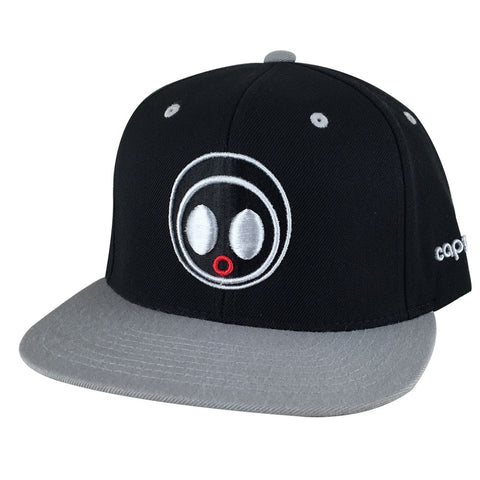 Classic Caprobot Face Logo Baseball Hat Snapback Cap - Black Grey Visor