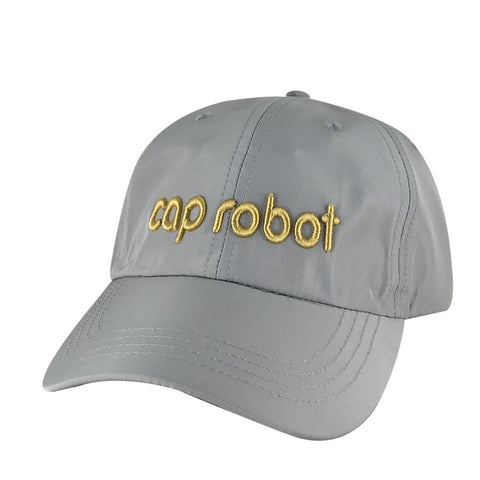 CapRobot Neon Sign Nylon Gold Adjustable Hat Dad Cap - Grey