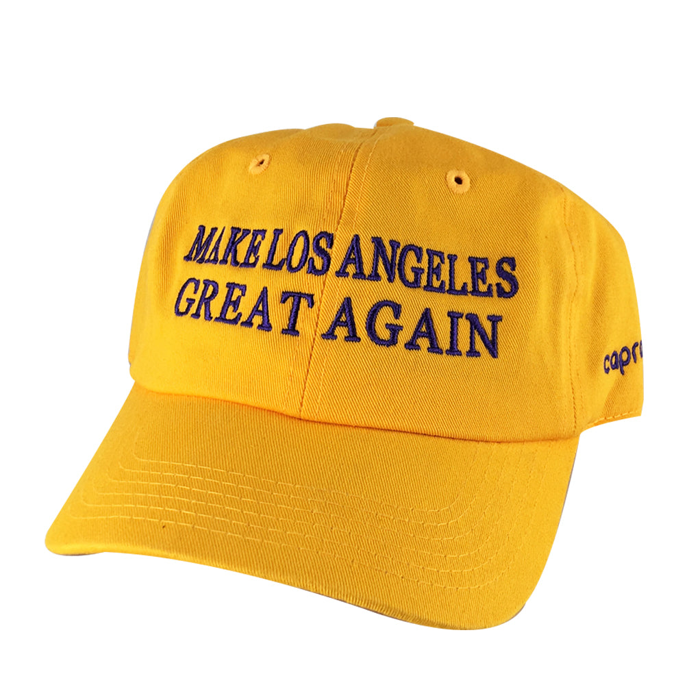Make Los Angeles Great Again Dad Hats x Dodgers Lakers Colors Black / White