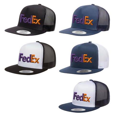 FedEx Flat Bill Trucker Snapback Hats Uniform