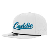 Caddie Script Perforated Golf Hats UPF50+ Adjustable Rope Snapback Cap