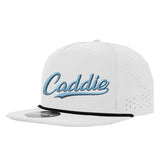 Caddie Script Perforated Golf Hats UPF50+ Adjustable Rope Snapback Cap
