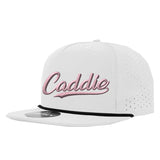 Caddie Script Perforated Golf Hats UPF50+ Adjustable Rope Snapback Cap