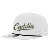 Caddie Script Perforated Golf Hats UPF50+ Adjustable Rope Snapback Cap