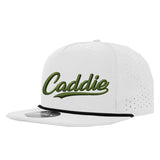 Caddie Script Perforated Golf Hats UPF50+ Adjustable Rope Snapback Cap