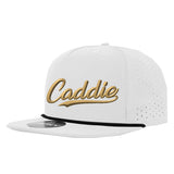 Caddie Script Perforated Golf Hats UPF50+ Adjustable Rope Snapback Cap