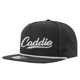 Caddie Script Perforated Golf Hats UPF50+ Adjustable Rope Snapback Cap