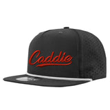 Caddie Script Perforated Golf Hats UPF50+ Adjustable Rope Snapback Cap