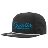 Caddie Script Perforated Golf Hats UPF50+ Adjustable Rope Snapback Cap