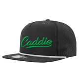 Caddie Script Perforated Golf Hats UPF50+ Adjustable Rope Snapback Cap