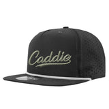 Caddie Script Perforated Golf Hats UPF50+ Adjustable Rope Snapback Cap