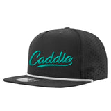 Caddie Script Perforated Golf Hats UPF50+ Adjustable Rope Snapback Cap