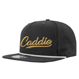 Caddie Script Perforated Golf Hats UPF50+ Adjustable Rope Snapback Cap