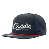 Caddie Script Perforated Golf Hats UPF50+ Adjustable Rope Snapback Cap