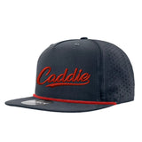Caddie Script Perforated Golf Hats UPF50+ Adjustable Rope Snapback Cap