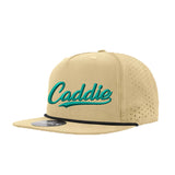 Caddie Script Perforated Golf Hats UPF50+ Adjustable Rope Snapback Cap