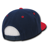 ( More Color ) Blank Plain 6panel 2tone Baseball Hat Round Flat Bill Snapback Cap