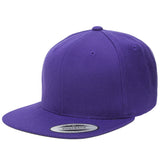 Yupoong Classic 6089M Wool Flat Bill Snapback Blank Hat Solid Color