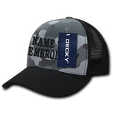 Custom Embroidered Camo Trucker Hat Personalized Embroidery Cotton Mesh Snapback Cap