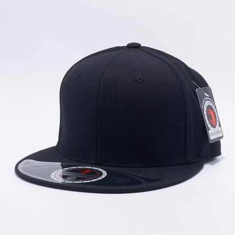 Black Premium Wool Blend Roud Visor Men Women Size Baseball Cap Fitted Hat