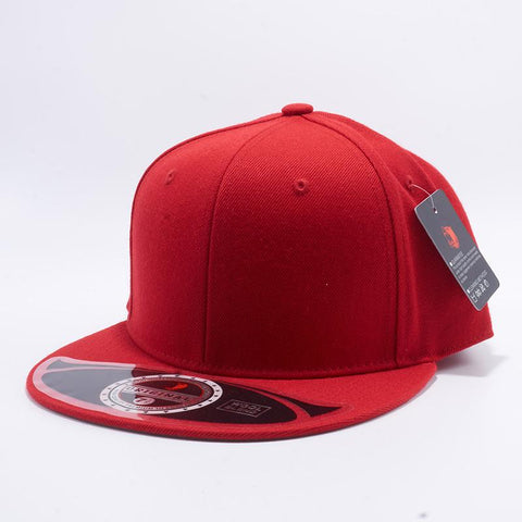 Red Premium Wool Blend Roud Visor Men Women Size Baseball Cap Fitted Hat