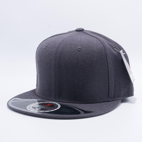 Heather Graphite Premium Wool Blend Roud Visor Men Women Size Baseball Cap Fitted Hat
