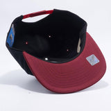 ( More Choice ) Men Women Black 2-tone Semi Square Flat Bill Plain Baseball Cap Blank Snapback Hat