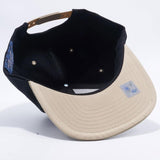 ( More Choice ) Men Women Black 2-tone Semi Square Flat Bill Plain Baseball Cap Blank Snapback Hat