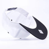 Black/Grey/White 2Tone Semi Square Flat Bill Cotton Plain Baseball Cap Blank Snapback Hat