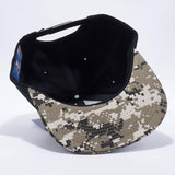 Men Women Black Camo Semi Square Flat Bill Plain Cap Blank Snapback Hat