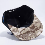 Men Women Black Camo Semi Square Flat Bill Plain Cap Blank Snapback Hat