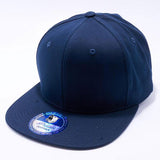 ( More Choice ) Solid Color Semi Square Flat Bill Plain 6Panel Cotton Baseball Cap Blank Snapback Hat
