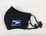 US Post Services Face Cover Mask Adult Black 3-Layers Polyester Adjustable