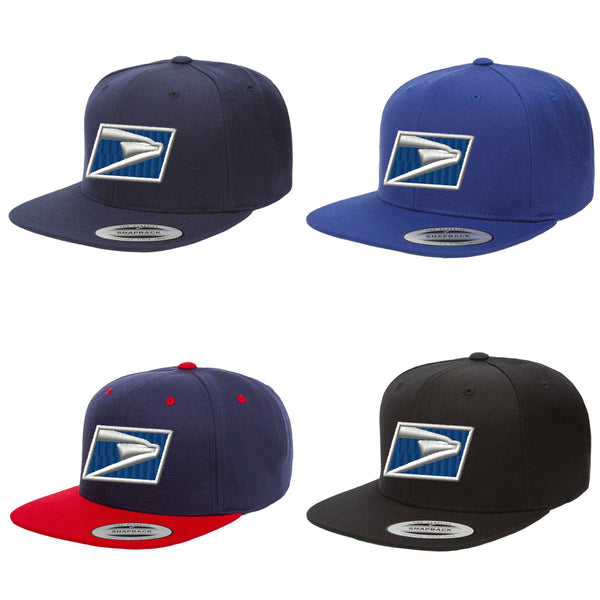 Custom Embroidered USPS Flat Bill Snapback Hats Uniform