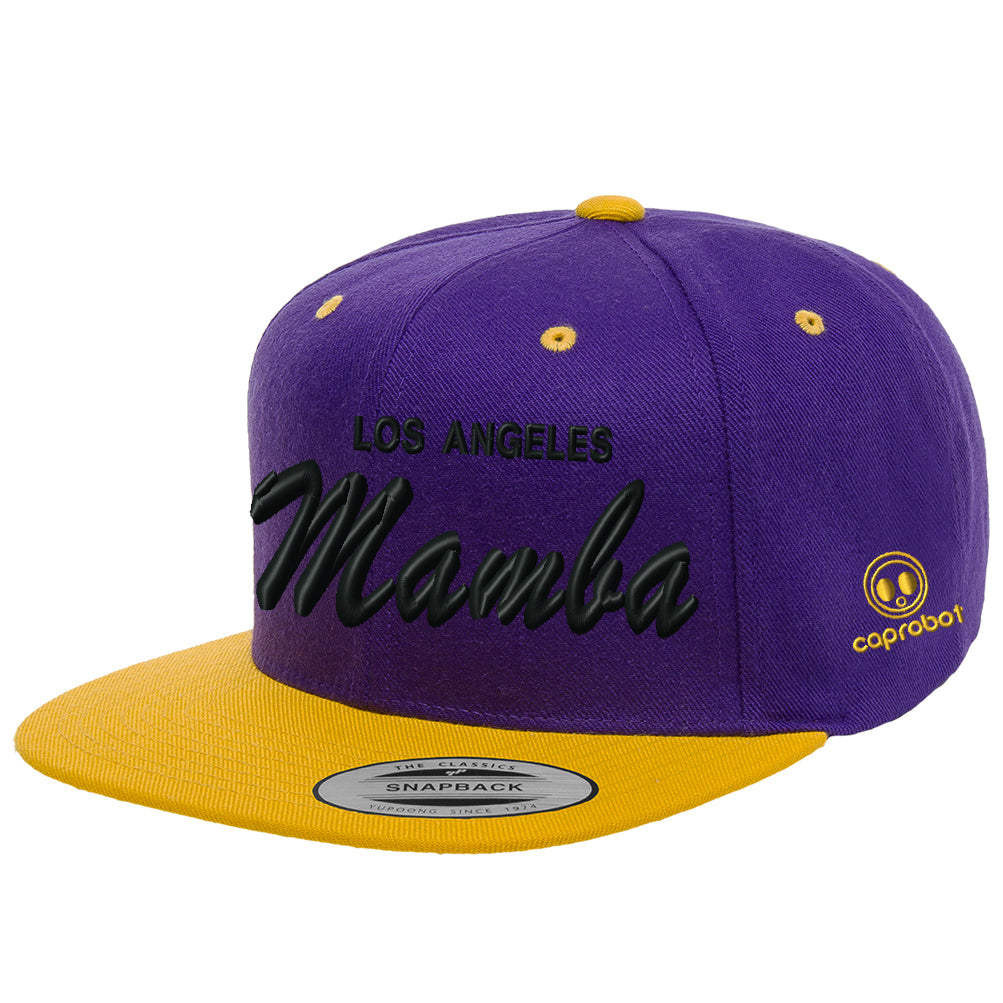 Los Angeles Mamba Snapback Hat Custom Embroidered 3D Baseball Cap los-angeles-mamba-snapback-hat-custom-embroidered-3d-baseball-cap