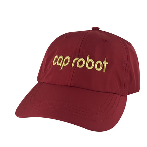 CapRobot Neon Sign Nylon Gold Adjustable Hat Dad Cap - Burgundy