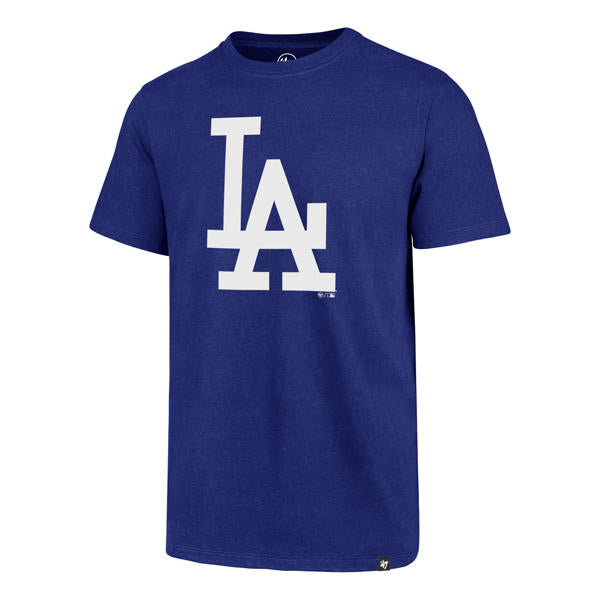 Los Angeles Dodgers Mens T-Shirt '47 Brand White LA Blue Tee – THE